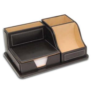 Leather card holder and desk organiser