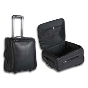 Leather trolley bag black